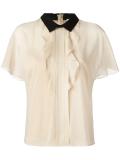 contrasting collar blouse