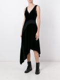 ribbed insert asymmetric dress