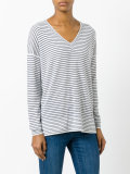 striped V-neck jumper
