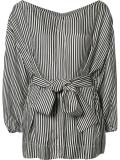 drawstring striped blouse  