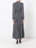 tier panelled, polka dot print, tie waist dress