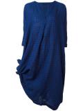 checked V-neck dress