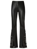 leather flared trousers