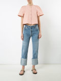 buttoned cropped blouse