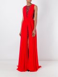 lace panel slit dress