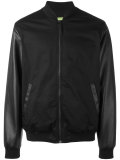 contrast sleeve bomber jacket