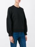 gathered sleeve sweatshirt