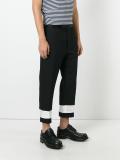 contrast stripe cropped trousers