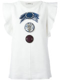 ruffled sleeves embellished T-shirt
