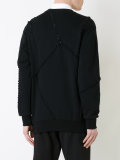 lace-up patched sweatshirt