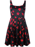heart print skater dress