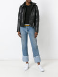 jacket with quilted collar and biker detail