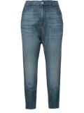 drop-crotch cropped jeans 