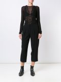 lace jacquard knitted top