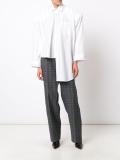 pinstriped asymmetric shirt