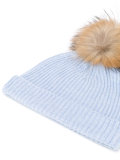 detachable pom ribbed hat 