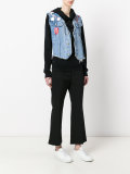 patched denim gilet
