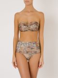 abstract print bandeau bikini set