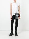 Paris logo print clutch