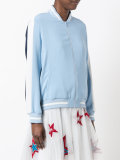 striped sleeve varsity bomber