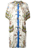 multi-pattern shift dress