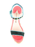 Lusita Stripes wedge sandals