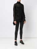 semi sheer jacquard blouse