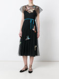 bird patches tulle dress