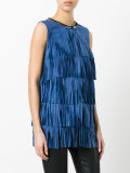 metallic fringed tank top