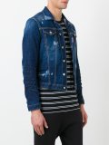 stonewashed distressed denim jacket