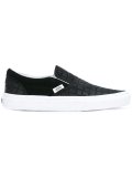 square embossed slip-on sneakers