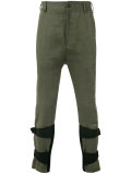 buckled strap detail trousers