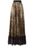 leopard print pleated skirt