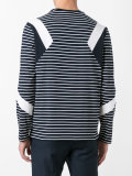 geometric insert striped top
