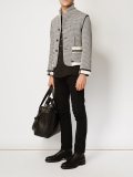 contrast collar houndstooth blazer