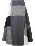 square pattern wrap skirt