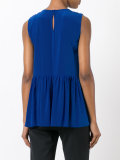 ruffle hem sleeveless blouse