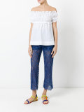 off-shoulders ruffled blouse
