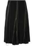flared zip accent skirt