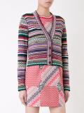 V-neck striped cardigan