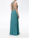 sleeveless lurex evening dress