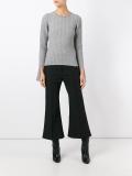 slit sleeves ribbed jumper