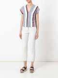 striped V-neck blouse 