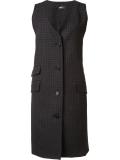 checked sleeveless jacket
