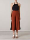 high waist panel cropped trousers