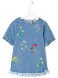 embroidered denim dress