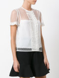 polka dot mesh blouse