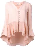 V-neck buttoned blouse