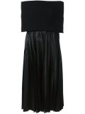 off-shoulder pleated dress