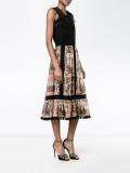 printed lace-trimmed dress